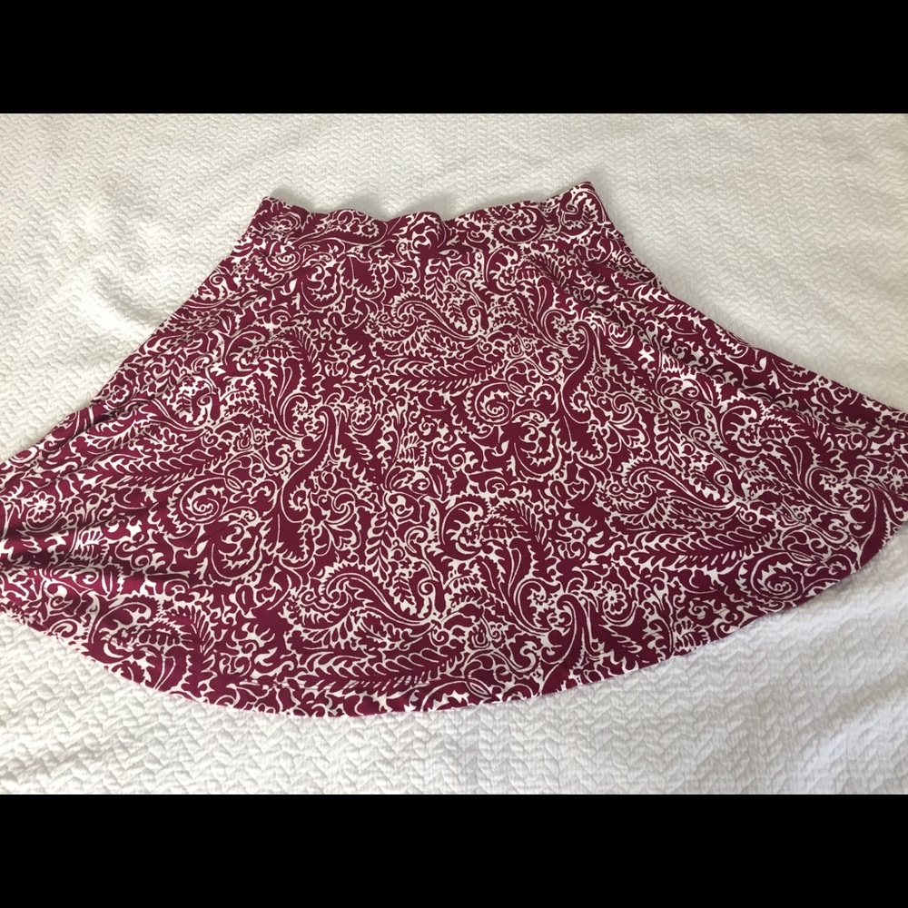 LOFT cotton skater skirt, purple